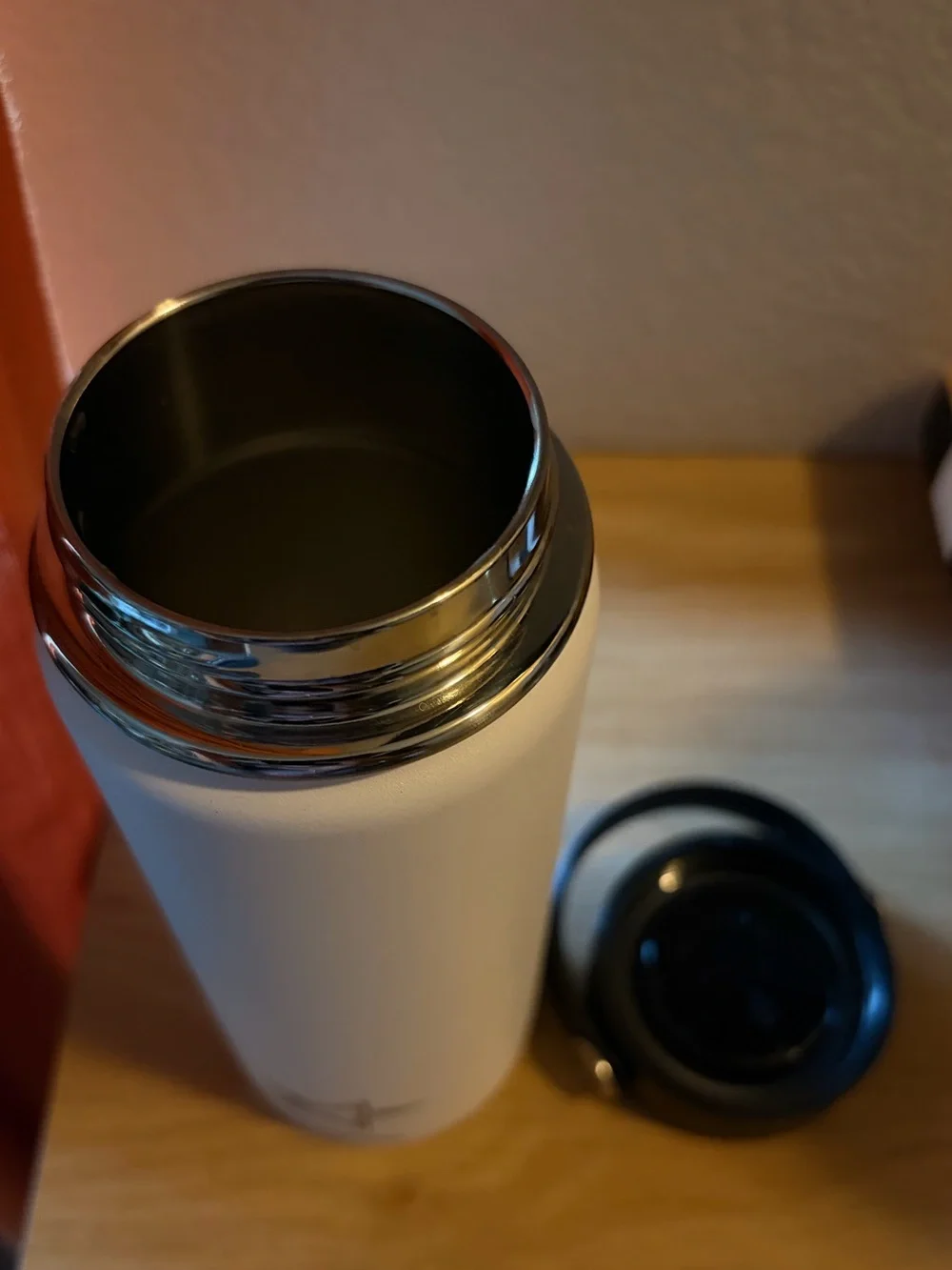 Princess Polly White Water Bottle with Black Lid